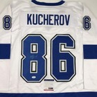 Autographed signed Nikita Kucherov Tampa Bay White Hockey Jersey Psa dna Coa