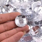 Craftbuddyus 20pcs 20mm Clear Flatback Silver Faceted Rhinestone Crystal Gems