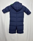 Polo Ralph Lauren Snowsuit Babies 12m Navy Blue green Bunting Quilted Down