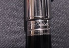 S t  Dupont Olympio Black Lacquer And Palladium Ballpoint Pen-blue Ink
