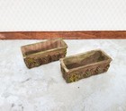 Dollhouse Garden Planters Aged Pots With Moss Set Of 2 1 12 Scale A1006b