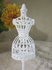Vintage White Plastic Bird Cage Style 11  Doll Dress Form  Display