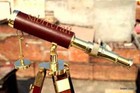 Nautical Design Antique Brass Spyglass Telescope With Wooden Tripod Marine Scope