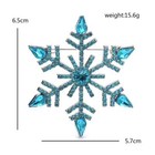 Large Vintage Rhinestone Snowflake Christmas Brooch Pin Aqua Blue Crystal Xmas