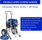 2 Pack 181072 Pump Inlet Strainer Screen Filter For Graco Airless Paint Spray   