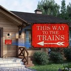 Vintage Railroad This Way To The Trains Tin Metal Signs Home D  cor 8x12 