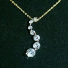 2 00ctw Round Cut Moissanite Journey Pendant With Chain Sterling Silver 925