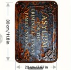 Asylum For The Criminally Insane Family Entrance - Metal Sign 12 X 8 New
