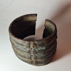 Antique Bronze Cuff African Tribal Currency Bracelet With Deep Patina