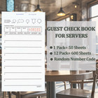 Guest Check Notepads For Servers - 20 Pack  1000 Orders  White