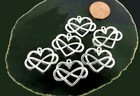 6 Infinity Heart Charms Silver Plated Pendants Polyamory Symbol Sign 22x27mm