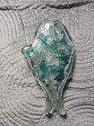 Vintage Glass Fish Bottle W  Seaglass Rocks Inside  Can Be Used Empty