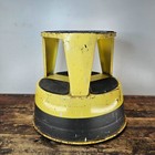 Vintage Rusty Cramer Kik-step Industrial Rolling Step Stool Cream Yellow