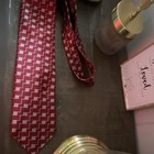 Robert Talbott Red White Geometric Abstract Men s Pointed Tie Necktie