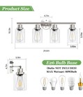 Guliaofo 4-light Bathroom Vanity Lights  Brushed Nickel With Clear Glass Shades
