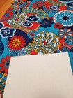 Awesome Rare Vintage Mid Century Retro 70s Red Blu Gold Psychedelic Poly Fabric 