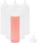 Juvale Plastic Condiment Squeeze Bottles  clear  32 Oz  6 Pack 