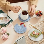 Chicken Coasters Set Of 4  Handmade Crochet Farmhouse Drink Coasters  Style B