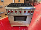 36    Wolf Gas Range Gr366  used Natural Gas   Red Knobs 
