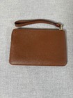 Coach Crossgrain Leather Corner Zip Wristlet Saddle Brown F58032 Wallet New