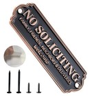 No Soliciting Sign For House - Solid Brass Wall Plaque Handmade Traditional Home