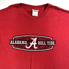Vtg Mens Alabama Roll Tide Crimson Graphic T Shirt Ncaa Football Red Size Medium