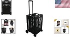 Mesh Rolling Cart Plastic Foldable Heavy Duty 55lb Capacity Portable Black