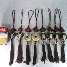 8 Vintage Chinese Carved Wood Feng Shui Ornaments Knots Tassel Good Luck fortune