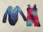 Girls  Sparkle Gymnastics Leotards   Biketards     Sizes 7-10