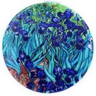 Pocket Mirror For Women Small Travel Mirror Magnifying Van Gogh Irises Flower Pu
