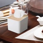 Wooden Tissue Box Cover Square Napkin Holder With Lid Storage Drawer