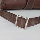 Vintage Brown Leather Hard Side Zipper Drop Front Camera Bag Case 14 x 10 x 7 