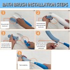 15 35  Back Bath Brush With Sponge back Scrubber Bath Mesh With Curved Long Hand