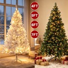Christmas Tree 4 5 6 7ft With Lights Spruce Artificial Xmas Holiday Home Decor