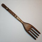 Vintage Napcoware 22    Tiki Totem Carved Jumbo Wooden Fork Large Mcm Wall Decor 