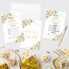 90th Birthday Invitations 20pcs Floral Cards With Envelopes Party Supplies