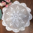 20  White Vintage Hand Crochet Lace Doilies Round Table Cloth Mats Flower Doily