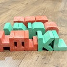 1971 Mattel Tuff Stuff Hard Plastic Chunky Alphabet Blocks Set Of 16 Letters Toy