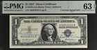 1957  1 Silver Certificate Pmg 63epq Dual Autograph Priest Anderson