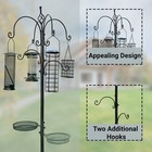 Btexpert 6-hook Bird Bath Feeding Station Kit  4 Wild Bird Multi Feeders Pole   