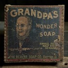 Antique Grandpa   s Wonder Soap Wooden Box Beaver Soap Co  Dayton Oh  Advertising