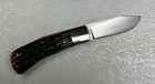 Custom Ray Cover Red Stag Handle With A Double Strike Slipjoint  Knife