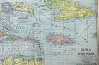1899 Map Of Cuba And West Indies Full Color Lithography 16 5 X 22 25