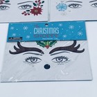 The Christmas Shoppe Adhesive Face Decals Reindeer Snowflake Poinsettia 3 New St