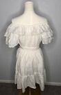 Vintage Jeri Bee Square Dance Blouse Skirt Floral Eyelet Ruffle Cotton Blend 70s