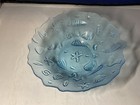 Large Blue Glass Decorative Bowl Seashell   Starfish Design Decor 10    -b8
