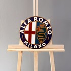 Alfa Romeo Milano V3 Heavy Metal Sign     Round Garage Wall Decor 30 Cm   11 8   