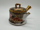 Antique Japanese Satsuma Signed Porcelain Teapot W  Figures   Floral Decoration