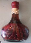 Vinegar Infused Oil Kitchen Decorative Large Glass Bottle Chili Peppers Red Top
