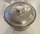 Vtg Hammered Aluminum Ice Bucket W lid   Rings Made In Italy Bb-501 Mid-century
